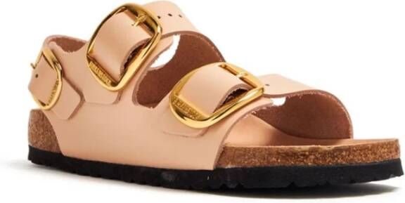 Birkenstock Beige Leren Sandaal met Gespsluiting Beige Dames