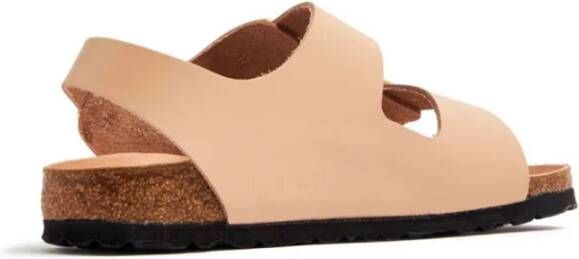 Birkenstock Beige Leren Sandaal met Gespsluiting Beige Dames