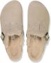 Birkenstock Beige Suède Boston Klomp Sandalen Beige - Thumbnail 14