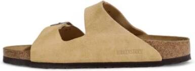 Birkenstock Beige Suède Casual Sandalen met Gesp Beige Dames