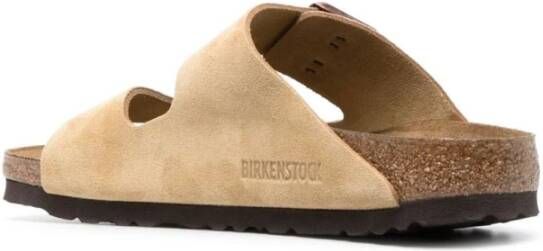 Birkenstock Beige Suède Gesp Sandalen Beige Heren