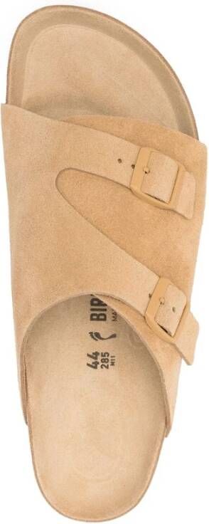 Birkenstock Beige Suède Gesp Sandalen Beige Heren