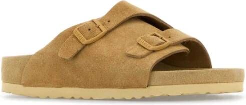 Birkenstock Beige Suède Pantoffels Zürich Stijl Beige Heren