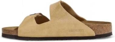 Birkenstock Beige Suède Sandaal Herfst Winter Collectie Beige Dames