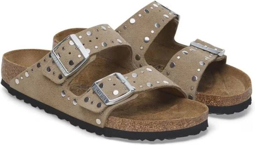 Birkenstock Beige Suède Sandalen Beige Dames