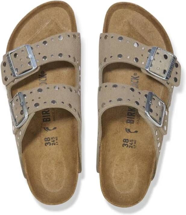 Birkenstock Beige Suède Sandalen Beige Dames