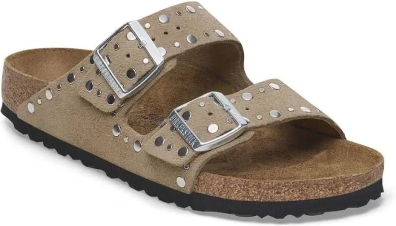 Birkenstock Beige Suède Sandalen Beige Dames