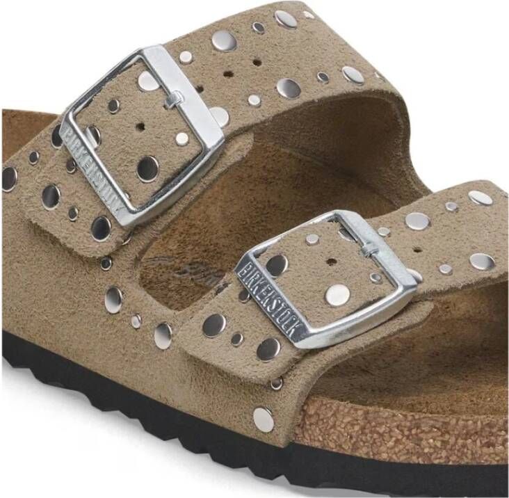 Birkenstock Beige Suède Sandalen Beige Dames