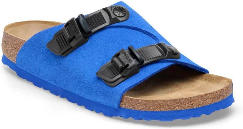 Birkenstock Blauwe Suède Leren Casual Sandaal Blue Heren