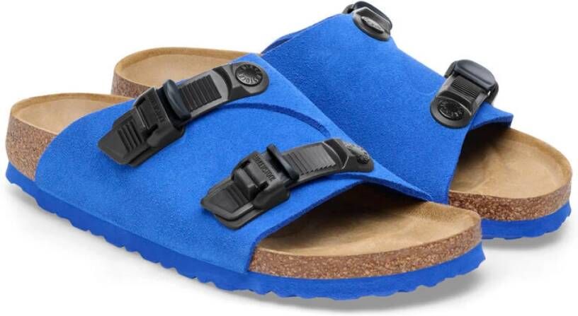 Birkenstock Blauwe Suède Leren Casual Sandaal Blue Heren