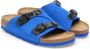 Birkenstock Blauwe Suède Leren Casual Sandaal Blue Heren - Thumbnail 4