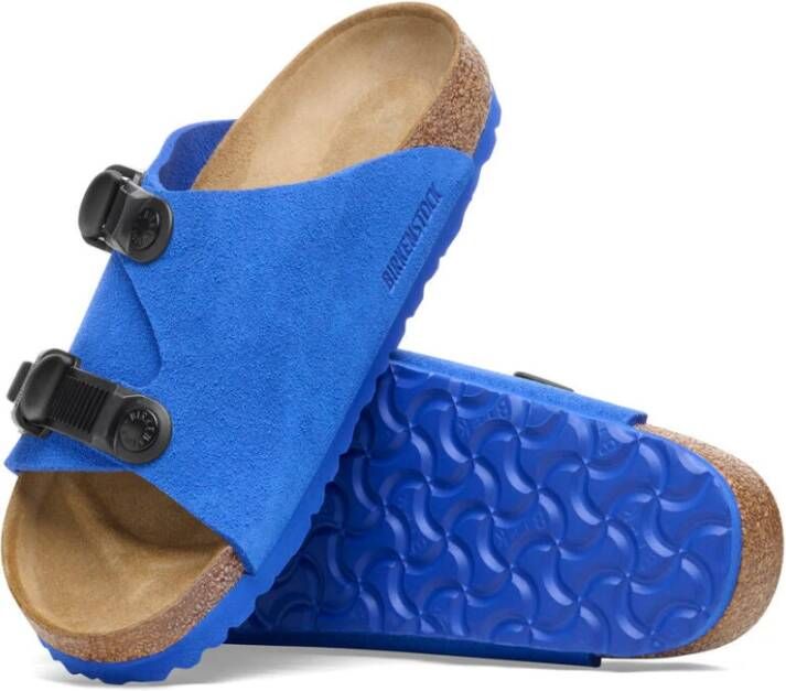 Birkenstock Blauwe Suède Leren Casual Sandaal Blue Heren