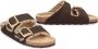 Birkenstock Bontgevoerde Shearling Slides Brown Heren - Thumbnail 2