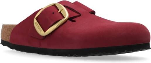 Birkenstock Boston Big Buckle Slides Red Dames