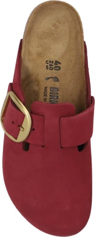 Birkenstock Boston Big Buckle Slides Red Dames