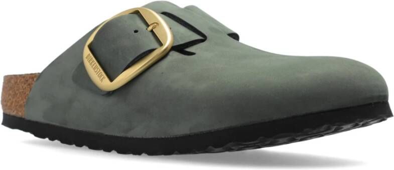 Birkenstock Boston Big Buckle Slippers Green Dames