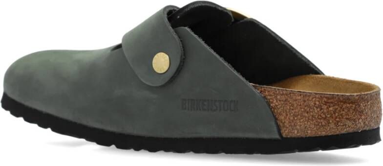 Birkenstock Boston Big Buckle Slippers Green Dames