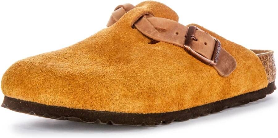 Birkenstock Boston Gevlochten Elegant Pin Gesp Klomp Brown Dames