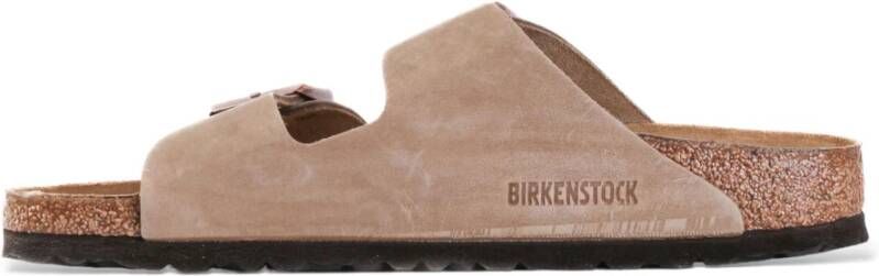 Birkenstock Bruin Leren Sandalen Beige Heren