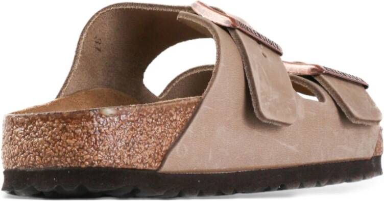 Birkenstock Bruin Leren Sandalen Beige Heren