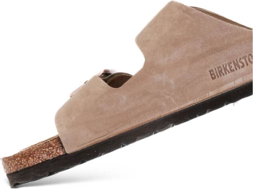 Birkenstock Bruin Leren Sandalen Beige Heren