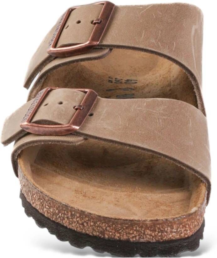 Birkenstock Bruin Leren Sandalen Beige Heren