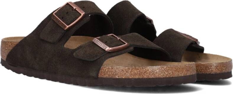 Birkenstock Bruin Suède Heren Slippers Stijlvol Brown Heren