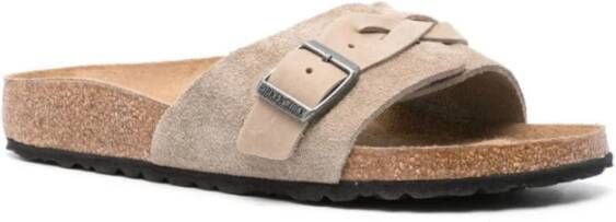 Birkenstock Bruin Suède Slide Sandalen Brown Dames