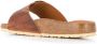 Birkenstock Bruine Geoliede Lederen Slides Brown Dames - Thumbnail 3