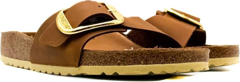 Birkenstock Bruine Leren Sandalen Madrid Stijl Brown Dames