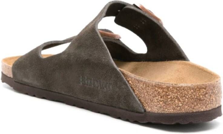 Birkenstock Bruine Suède Sandalen met Gespband Brown Heren