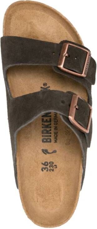 Birkenstock Bruine Suède Sandalen met Gespband Brown Heren