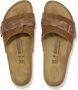 Birkenstock Gevlochten Suède Leren Flip Flops Brown Dames - Thumbnail 6