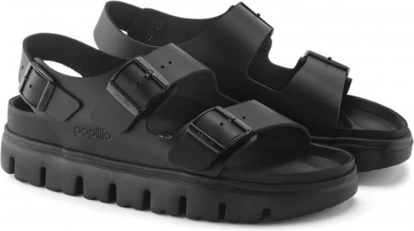 Birkenstock Chunky Leren Sandaal Black Dames