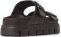 Birkenstock Chunky Zwarte Leren Sandalen Black Dames - Thumbnail 3