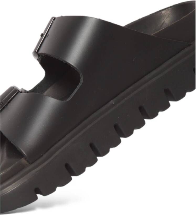 Birkenstock Chunky Zwarte Leren Sandalen Black Dames