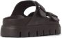 Birkenstock Chunky Zwarte Leren Sandalen Black Dames - Thumbnail 2