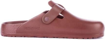 Birkenstock Bruine Logo Sandalen Gesp Sluiting Rubberen Zool Brown Dames