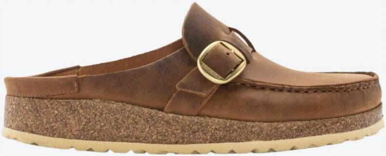 Birkenstock Cognac Olie Big Buckle Muilezel Brown Dames