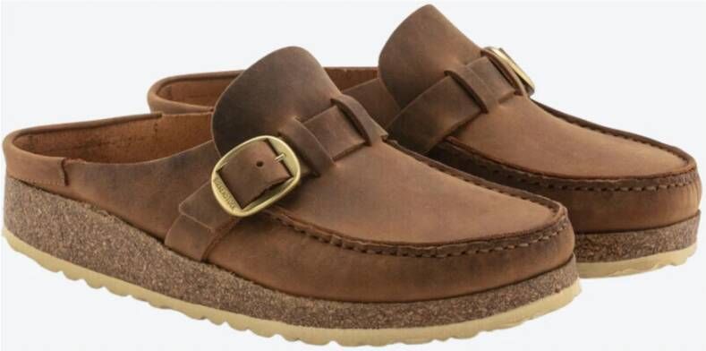 Birkenstock Cognac Olie Big Buckle Muilezel Brown Dames