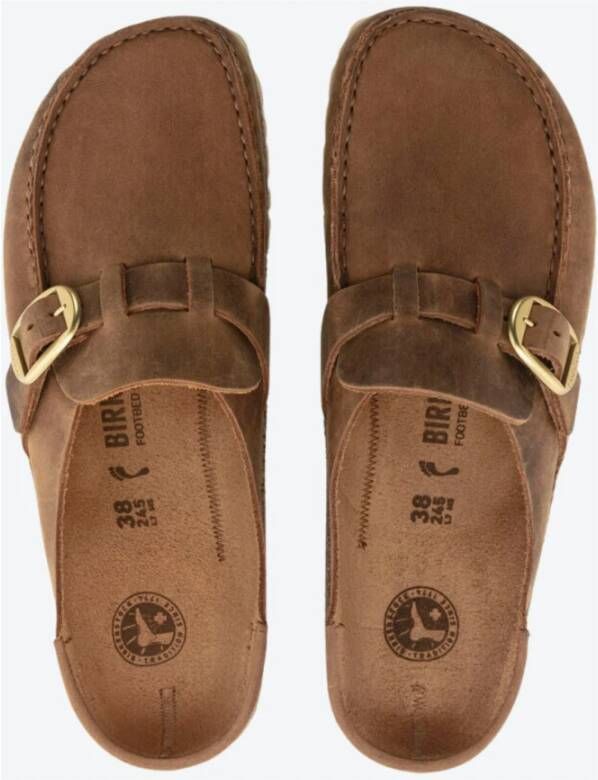 Birkenstock Cognac Olie Big Buckle Muilezel Brown Dames