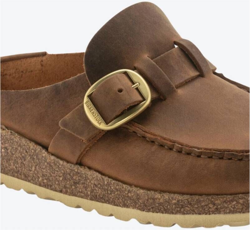 Birkenstock Cognac Olie Big Buckle Muilezel Brown Dames