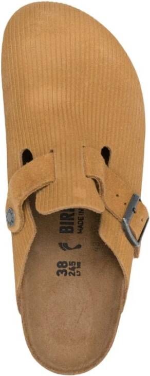 Birkenstock Leren Beige Klompen Geribbeld Ontwerp Mannen Beige Heren