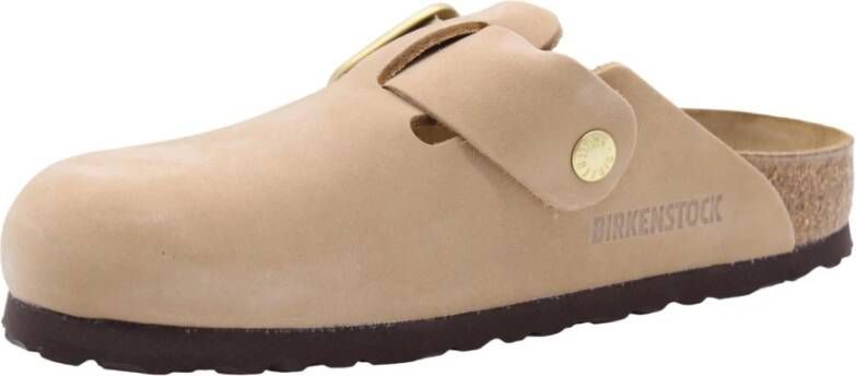 Birkenstock Comfortabele Knuppel Slipper voor dagelijks gebruik Beige Dames