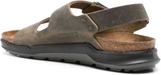 Birkenstock Milano Leren Sandalen Groen Heren Brown Heren