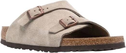 Birkenstock Comfortabele Suede Zurich Sandalen Beige Dames