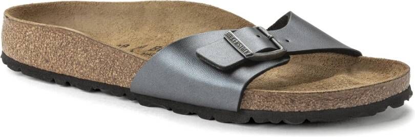 Birkenstock Madrid Birko-Flor Smalle Sandalen Zwart Dames