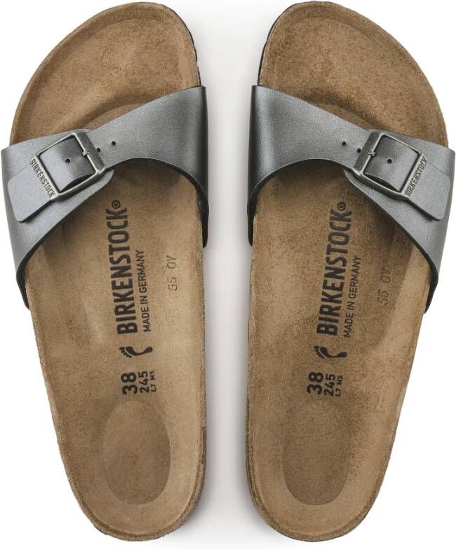 Birkenstock Madrid Birko-Flor Smalle Sandalen Zwart Dames