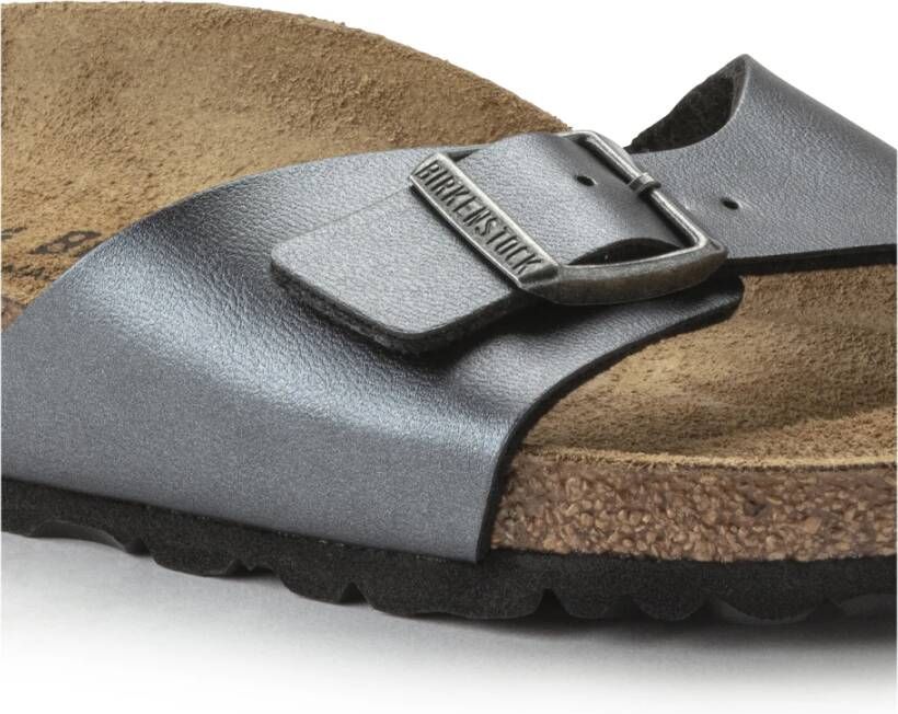 Birkenstock Madrid Birko-Flor Smalle Sandalen Zwart Dames