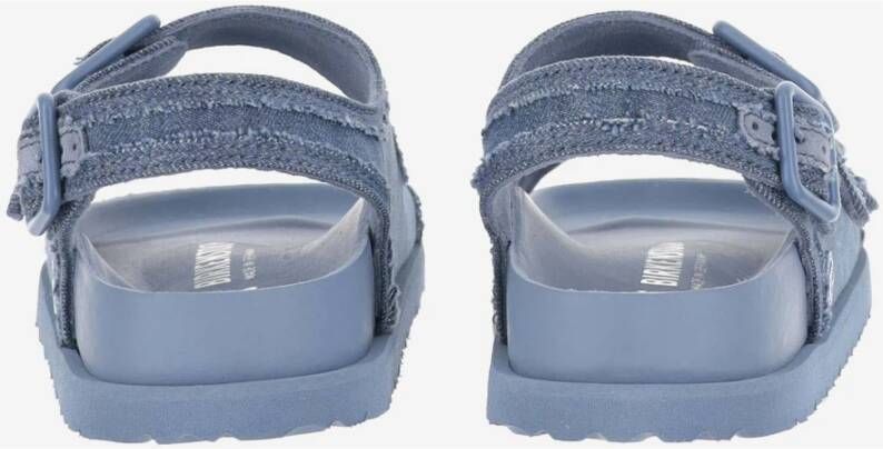 Birkenstock Denim Leren Band Sandalen Blue Dames